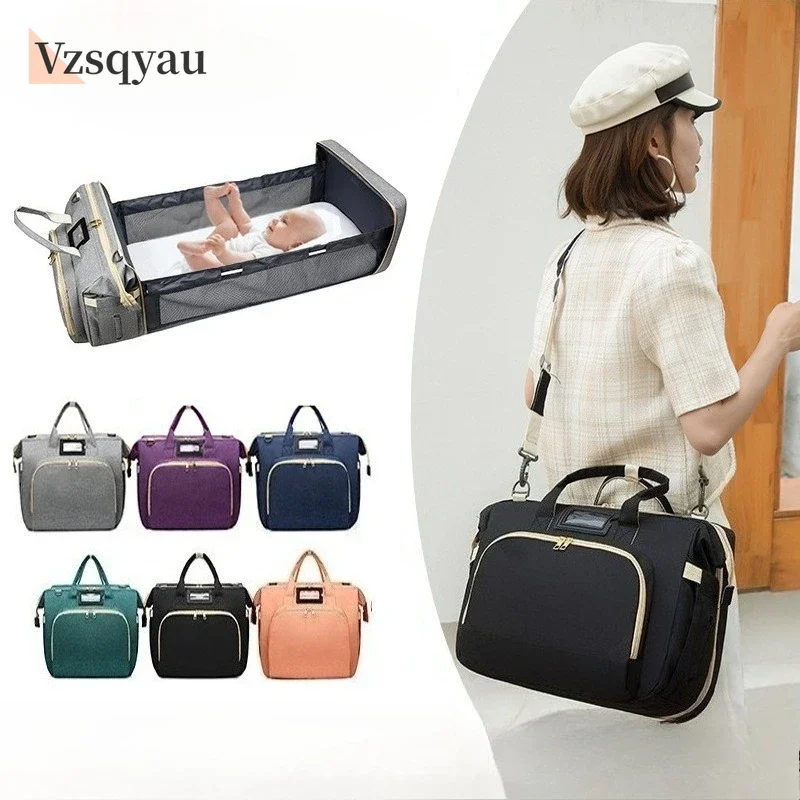 Large Capacity Organizer Waterproof Wide Opening Travel Messenger Crossbody Bag Mummy Baby Handheld Mommy Diaper Bag For Babies