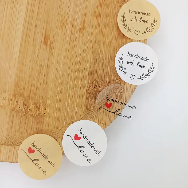 

"Handmade with Love" Seals Stickers Scrapbook DIY Craft Labels Gifts Package Round Paper Labels 160pcs 2.5cm 1inch