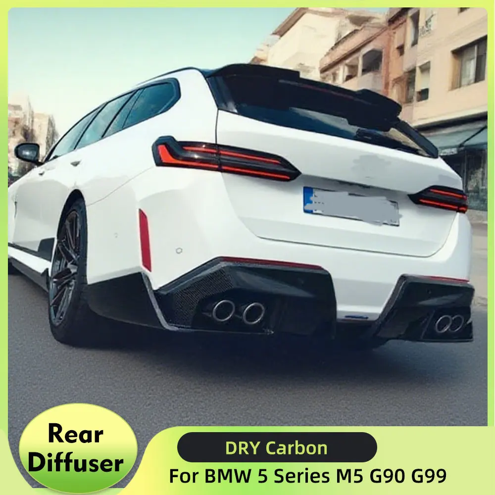 

Car Rear Bumper Diffuser Lip Spoiler for BMW 5 Series M5 G90 G99 2025+ Dry Carbon Fiber Rear Diffuser Lip Apron Protector