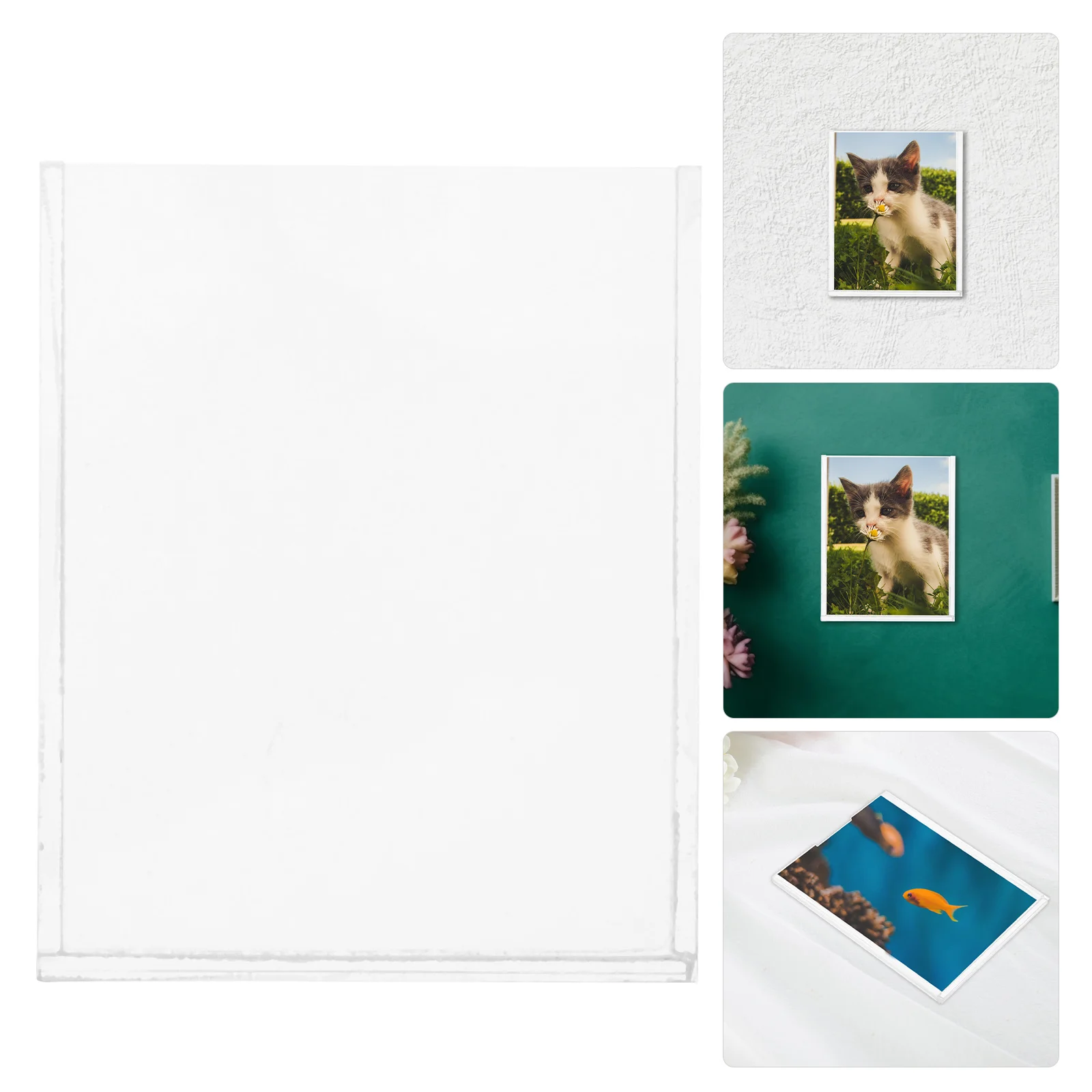 

4Pcs Transparent Acrylic Brochure Holders Business Card Stands for Professional Office Use Brochure Holder Clear Card Holders