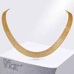 Vnox Chic Womens Mesh Band Chokers Necklaces,8.2mm Width Braided Stainless Steel Link Chain Collar Jewelry