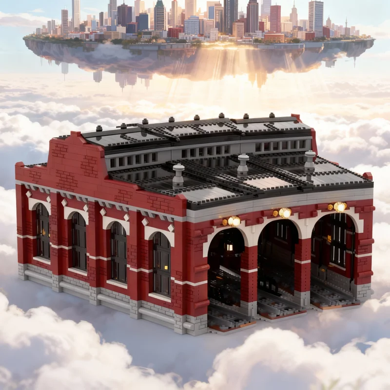 

3927pcs MOC City Trains Roundhouse Model Building Blocks Construction DIY Creative Toys Christmas Gifts Idea Education Brick