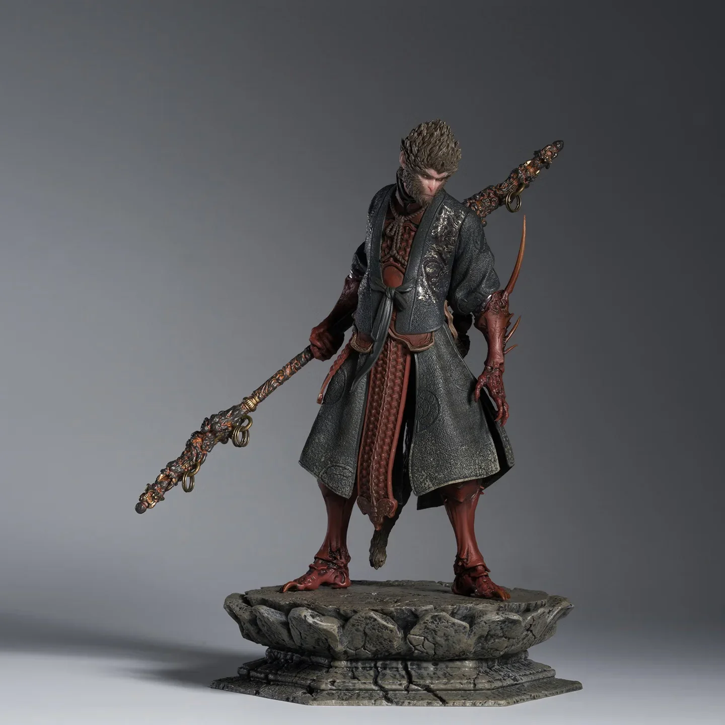Chinese Myth Monkey King Desktop Statue, Journey to the West Ornament, Traditional Oriental Hero Art Craft for Home Decor