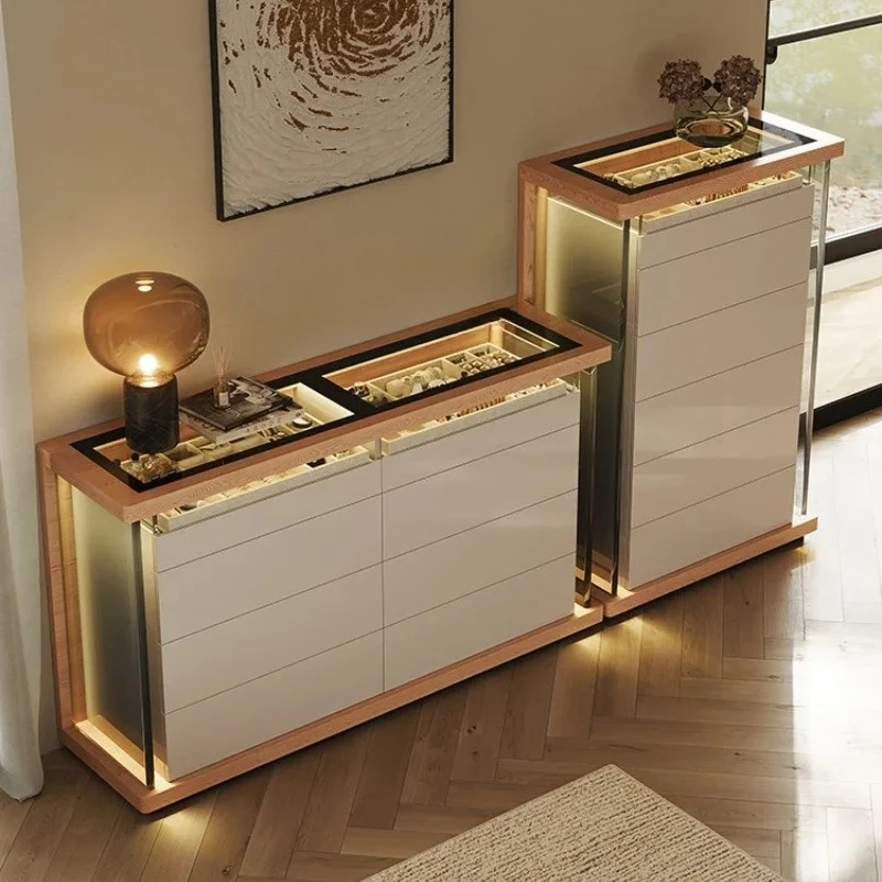 

Italian light luxury floor-to-ceiling chest cloakroom storage jewelry cabinet bedroom jewelry bedside cabinet
