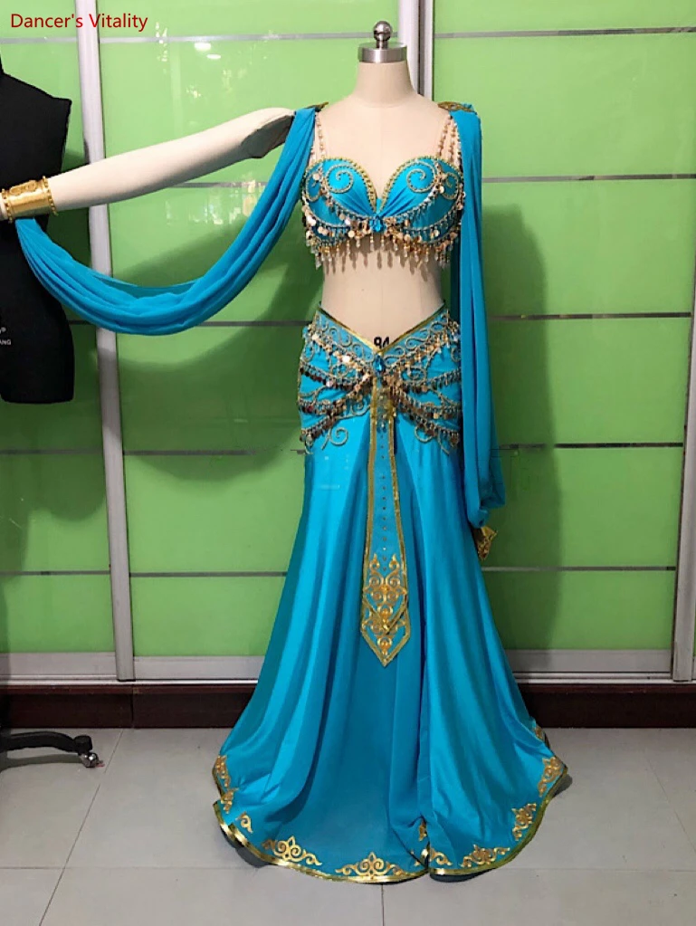 Belly Dance Performance Costumes Set Princess Jasmine Belly Dance Clothes Desert Private Custom-made Indian Oriental  Outfit