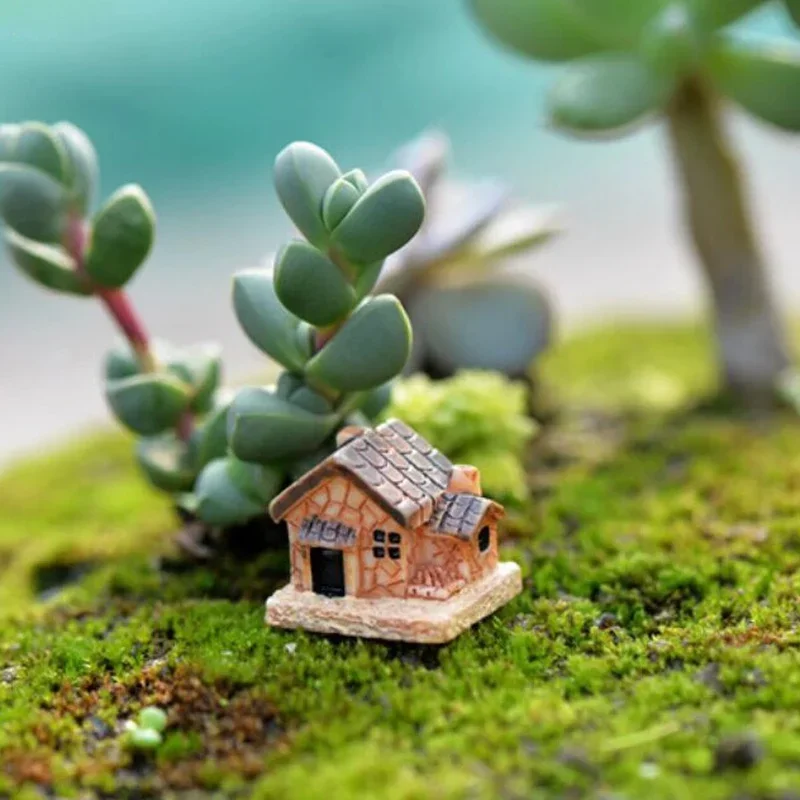 5 pezzi Mini casa delle bambole casa in pietra decorazioni in resina per la casa e il giardino decorazioni fai da te per la casa e il giardino fai da te (stile casuale)