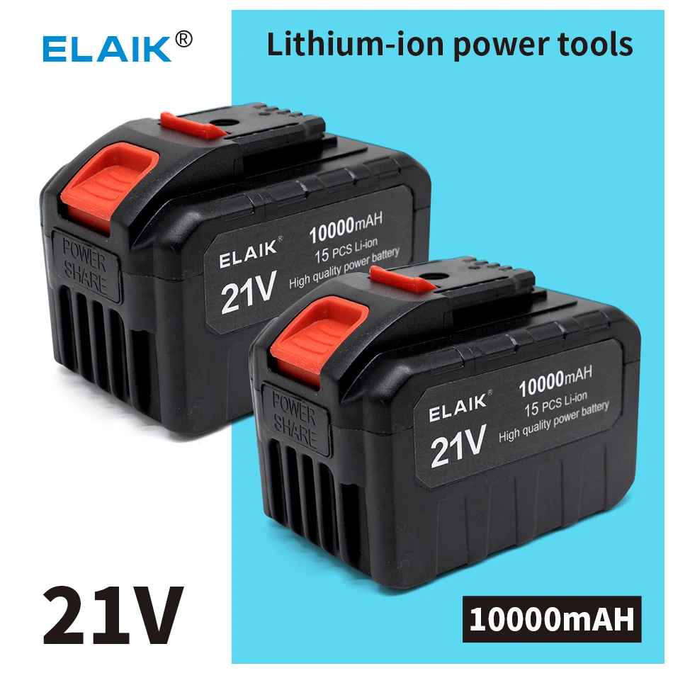 

2PCS 21V 10000mAh Rechargeable Battery Lithium Ion Battery High Capacity for Worx Electric Power Tool Battery