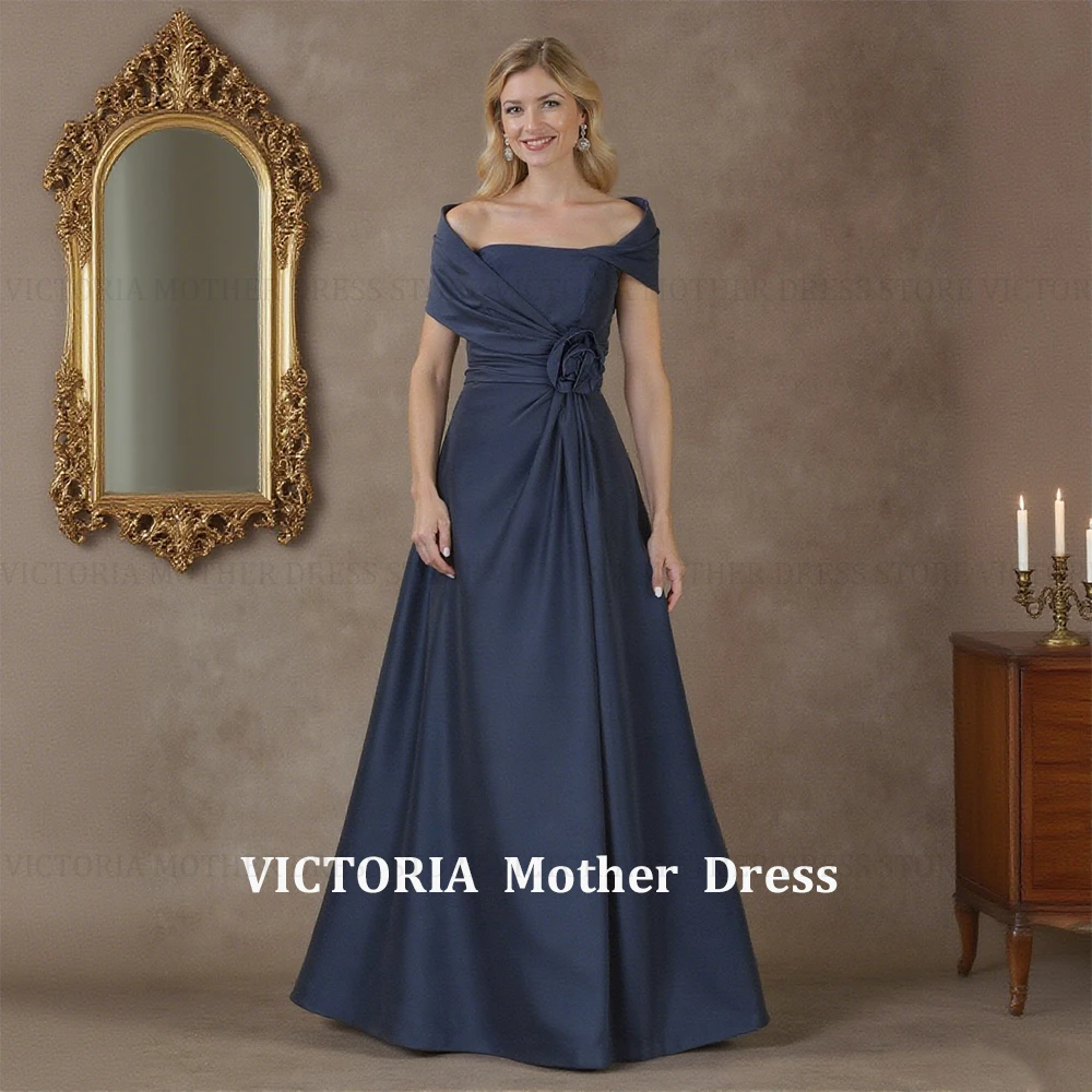 

VICTORIA Customized Exquisite Mother of the Bride Dresses 2025 Satin A-Line 3D Flower Wedding Guest Dresses Party Evening Gowns