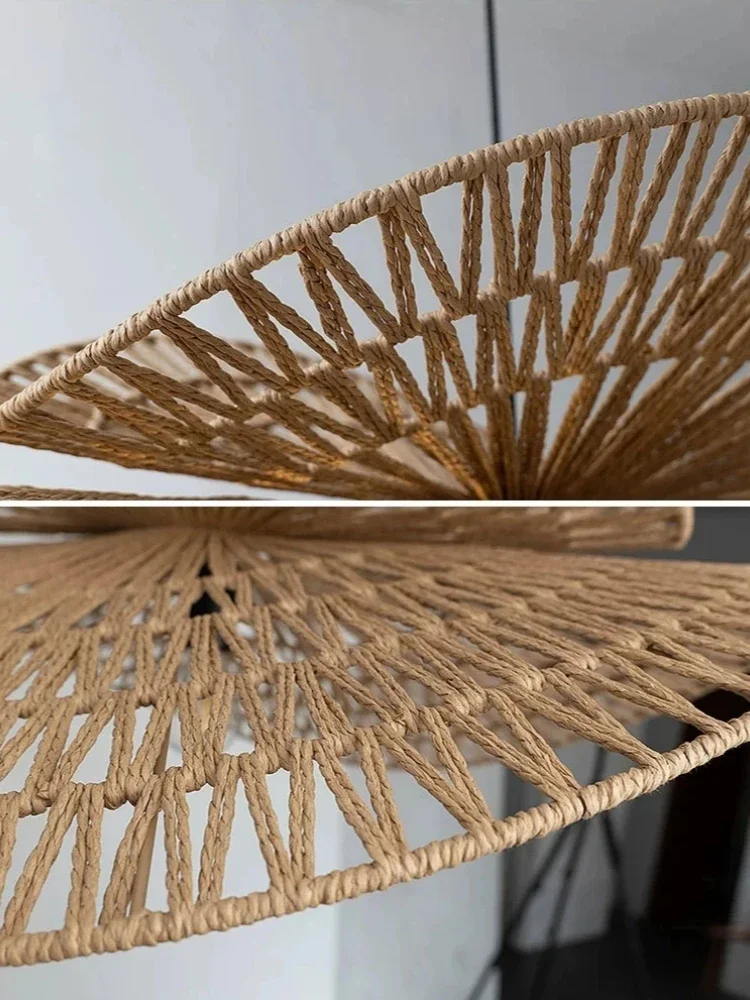 Wabi-sabi Style Pendant Lights Rattan Hand-woven Lamp Restaurant Home Decor Bedroom Living Room Creative Dining Room Chandeliers