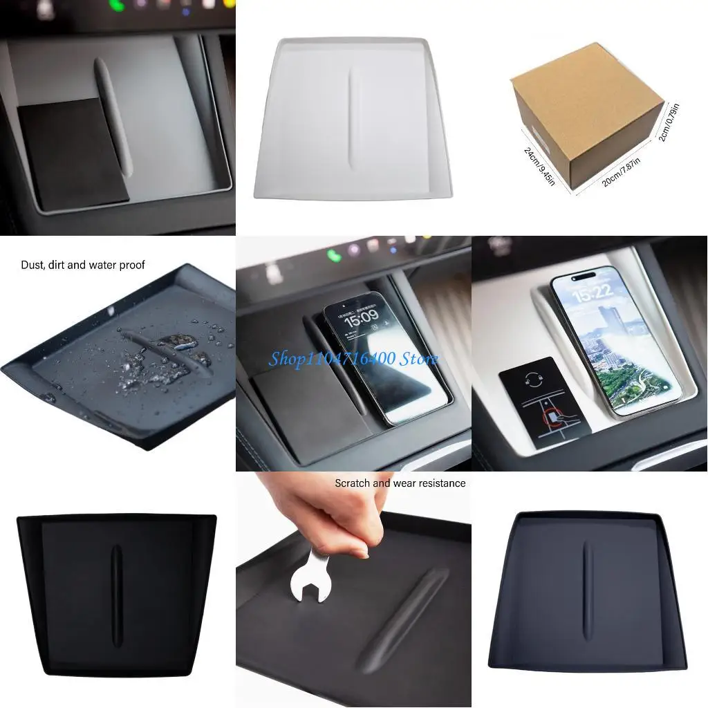 

y1gd Car Interior Phone Charging Pad Center Console Silicone Wireless Chargers Mat For Automobile Interior Phone Charging Pad