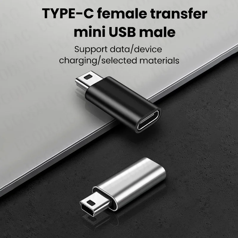 Mini USB do typu C Adapter 5-pinowy męski Mini USB na żeński rodzaj USB C złącze transferu danych do kamery GoPro MP3 PC Conventer