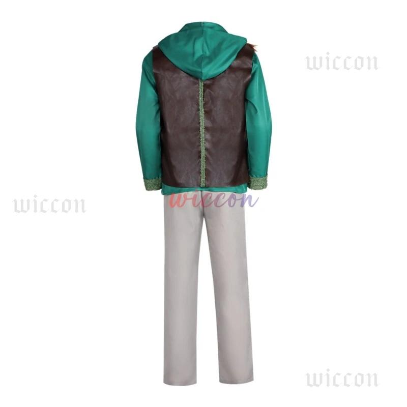 Anime Dragon Hiccup Cosplay Costume Green T Shirt Pant Brown Vest Set Halloween Uniform For Man Party