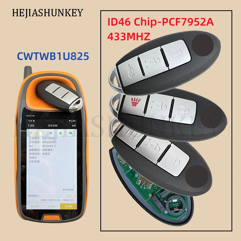 

CWTWB1U825 TWB1G662 CWTWB1U773 433MHz ID46 PCF7952A For Nissan Juke Micra Patrol Navara Sentra Note Tiida Frontier Armada Cube