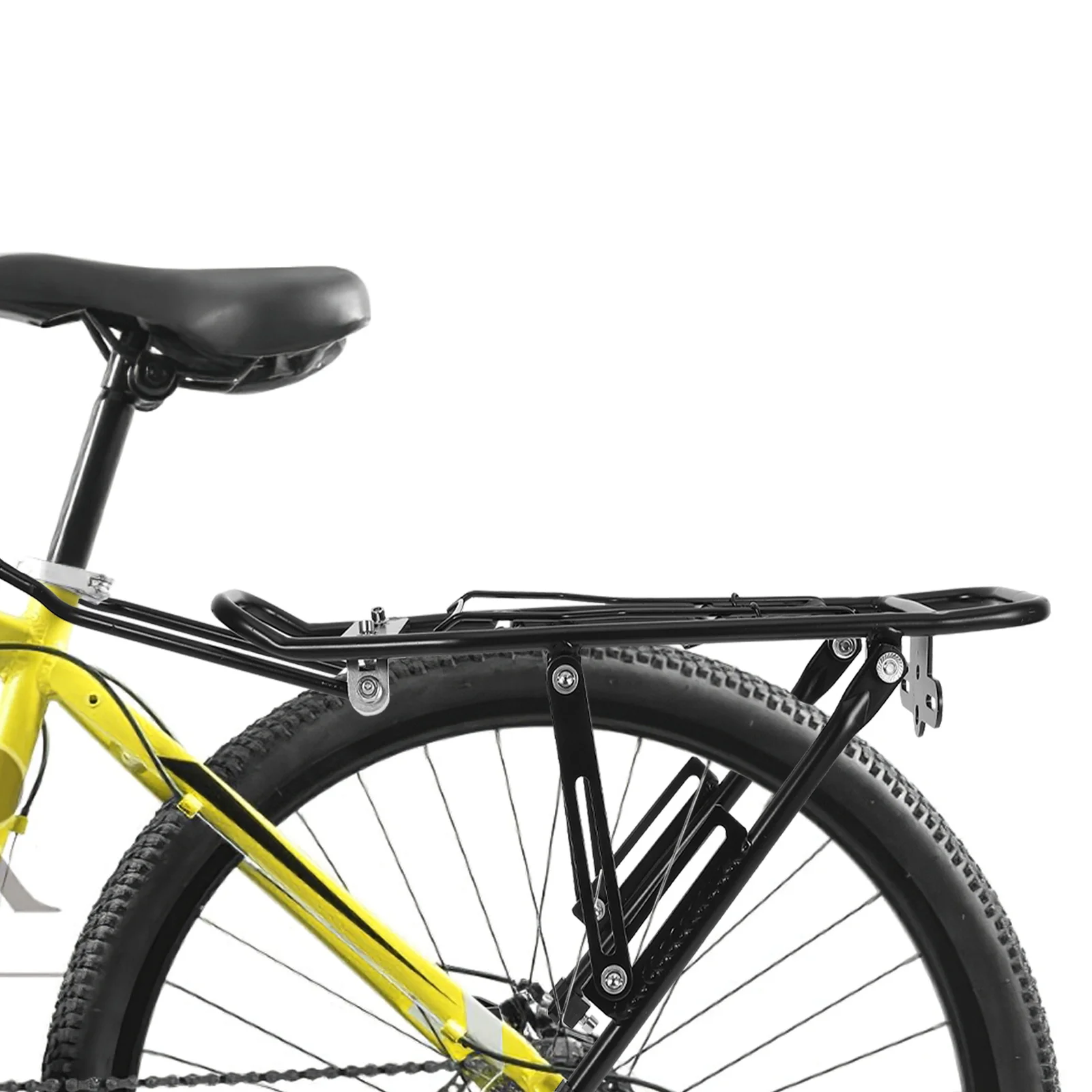 Aluminum Alloy Bike Rear Rack Durable Lightweight Adjustable Multi-Function Carrier Rack Convenient Bike Cargo Holder