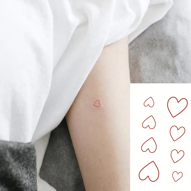 Tattoos for Hand Tattoo Sticker Love Heart Pattern Fake Tatoo Wrist Foot Women Body Tatto Waterproof Temporary Tatu Arm Tattos
