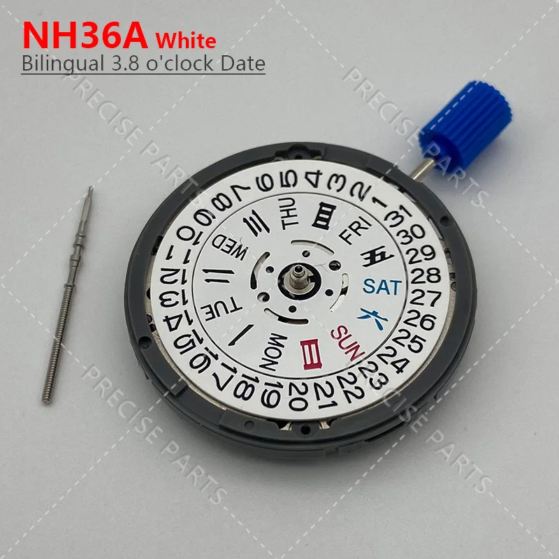 Automatic Watch Movement NH36A Japanese Movement Replacement Kit NH36 3.8 o'clock Date Crown White High Precision ﻿