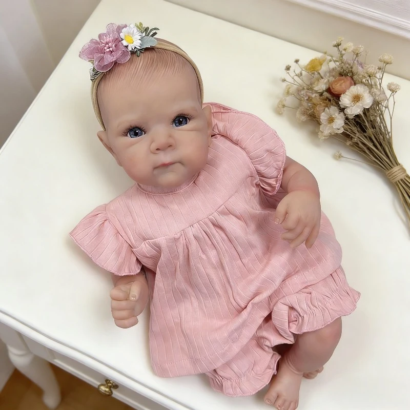 

Хлопковое тело 45 см или полностью виниловое тело для девочек Reborn Bettie с окрашенными волосами, такая же, как фотография