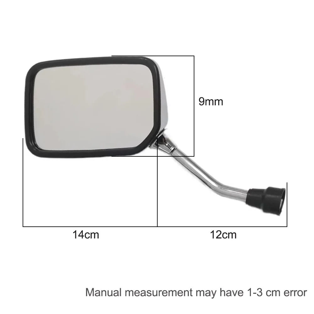 Motorcycle Square Mirrors 10mm M10 Thread for Scooter Baron BMS Retro Lance Vintage Rear View Mirrors