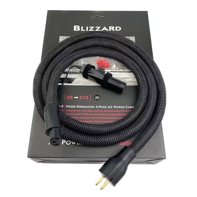 Kabel zasilający Audio Blizzard HiFi Perfect Surface Copper + C13 Przewód zasilający AC Wtyczka amerykańska i ue z akumulatorem 72V