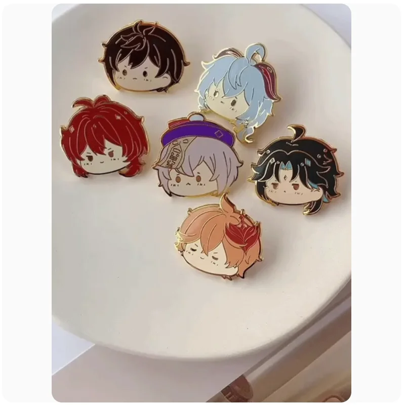 

2024 Anime Genshin Impact Klee Qiqi Venti Tartaglia Hutao Paint Brooch Badge Button Original Special-shaped Baji Cosplay Gift