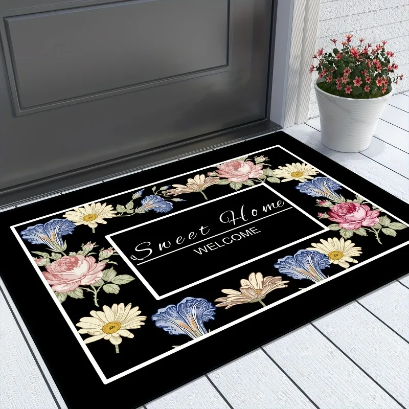 

Sweet Family Welcome Doormats Entrance Non Slip Bedroom Floor Mats Carpet Home Indoor Outdoor Use Retro Home Rugs Decoration