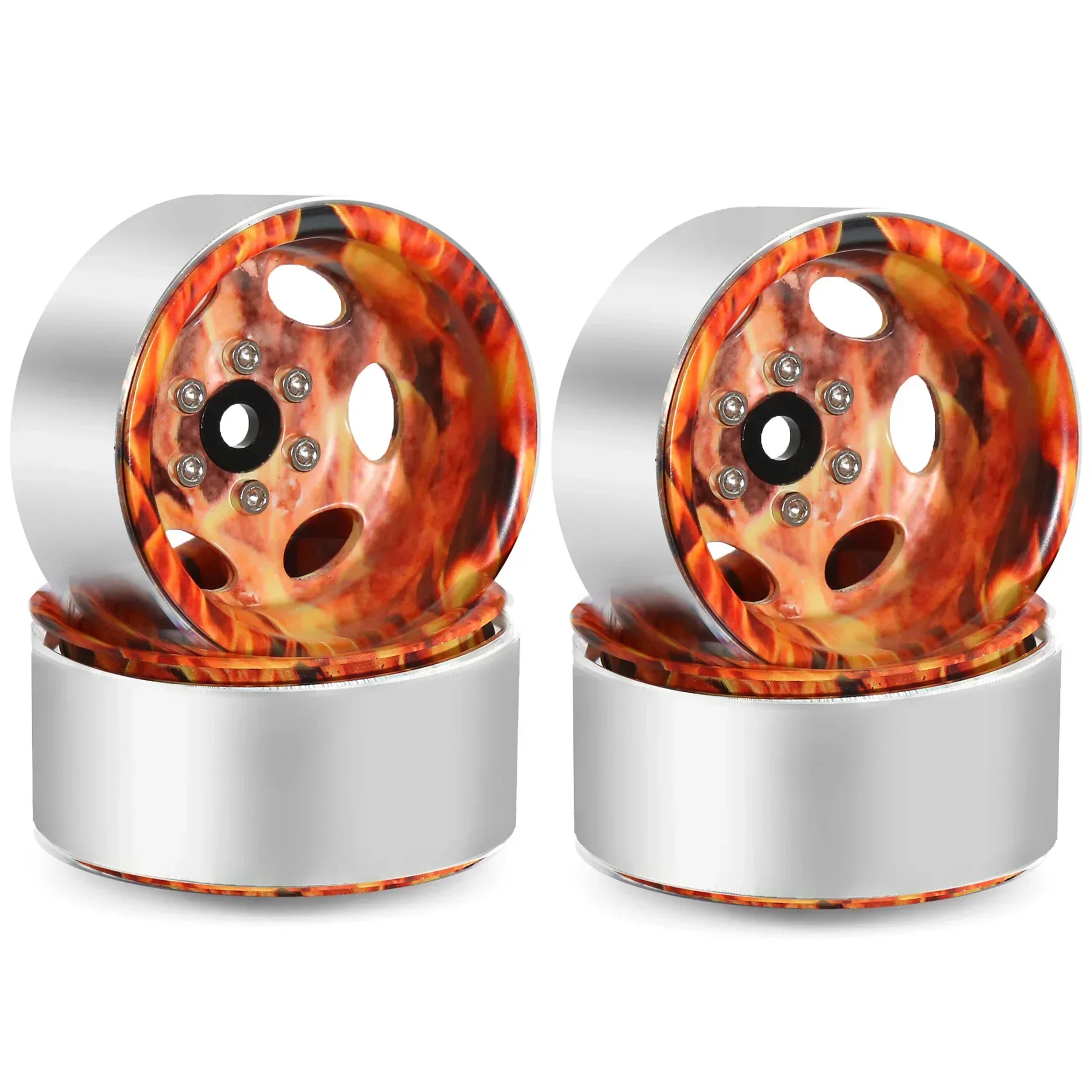 

4pcs Metal Deep Dish 1.9" Beadlock Wheel Rim Negative Offset for 1/10 RC Crawler Car Axial SCX10 Pro Capra Trxs TRX4 D90