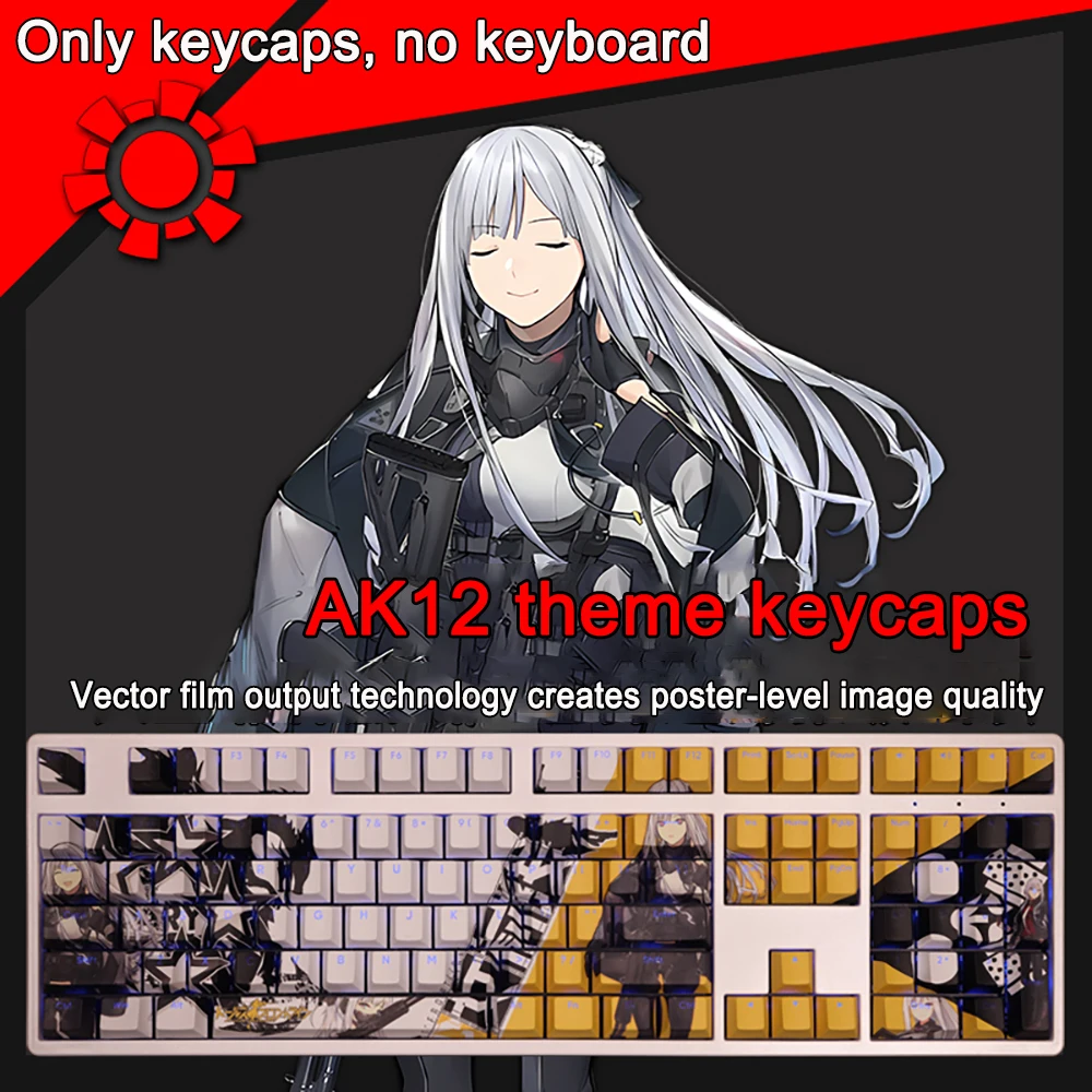 Imagem -05 - Frontline Keycaps das Meninas Hk416 Pbt Dye Subbed Cherry Backlit Keycaps Anime Key Caps para Ansi 61 87 104 108 Layout