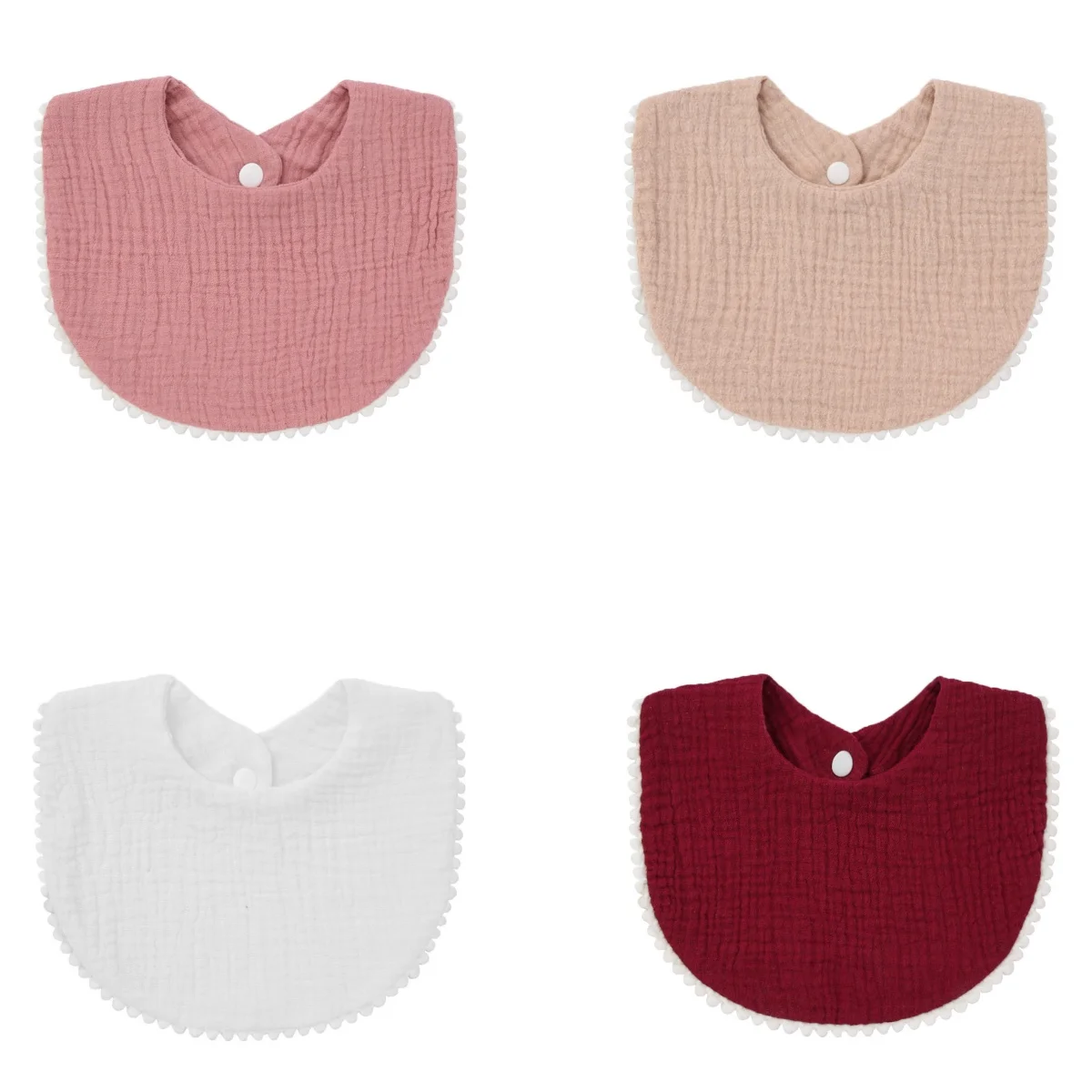 Детское Слюнявчик с рюшами детский хлопковый марлевый кружевной Нагрудник слюнявчик с карманом