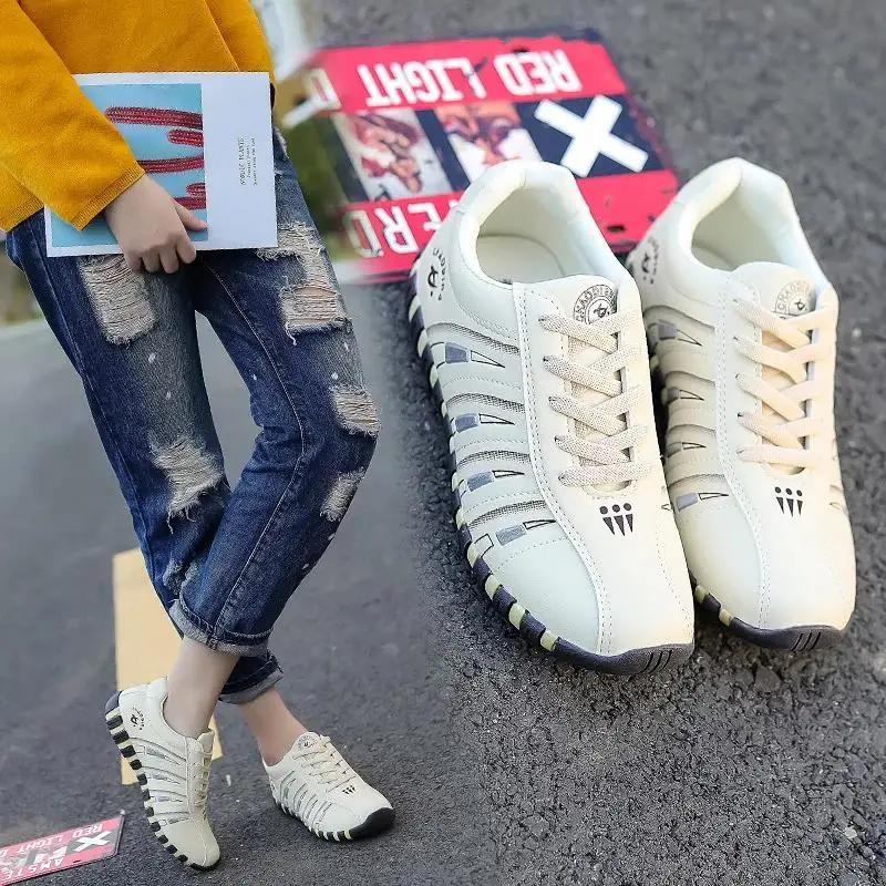 Damenschuhe Frühling neue koreanische Ausgabe vielseitige Retro Casual Sportschuhe weiche Mode flache Schuhe