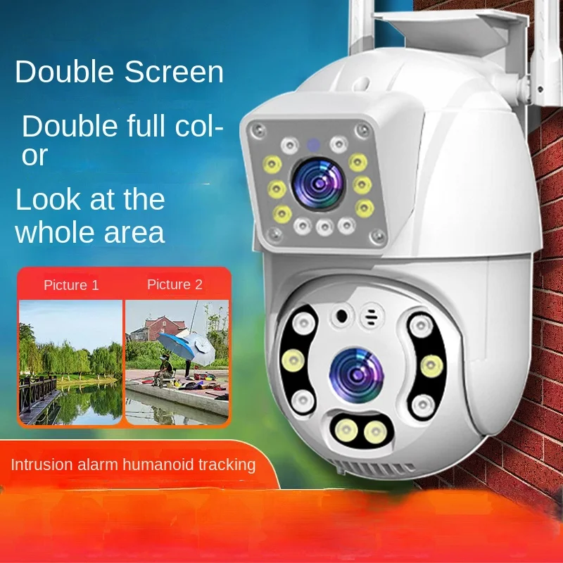 6MP Dual Lens Wide-angle 10X Zoom Auto Tracking  Two-way Talk Full Color Night Vision Weatherproof 4G SIM Security Camera CCTV