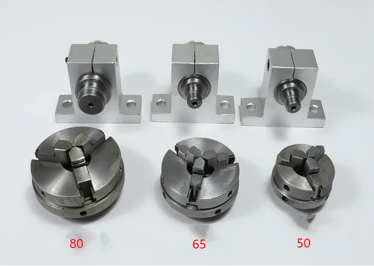 1pcs 50/65/80 Lathe Spindle Woodworking Simple Miniature Lathe Spindle, Bead Machine, Chuck Spindle, Lathe Spindle