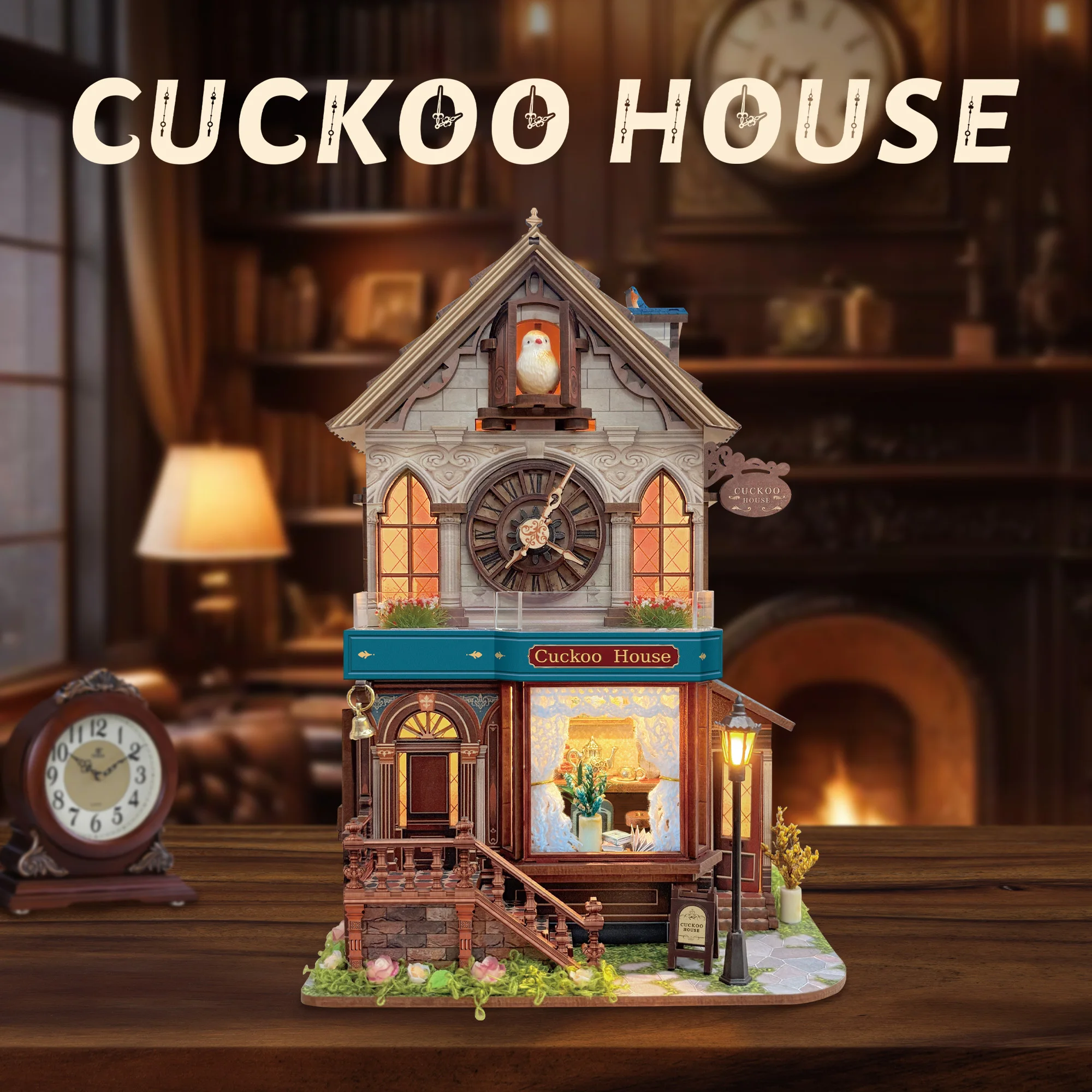 DIY Houten Koekoekhuis Cottage Poppenhuizen Miniatuur Model Kit Casa Poppenhuis met Meubelverlichting voor Vrienden Verjaardagscadeaus