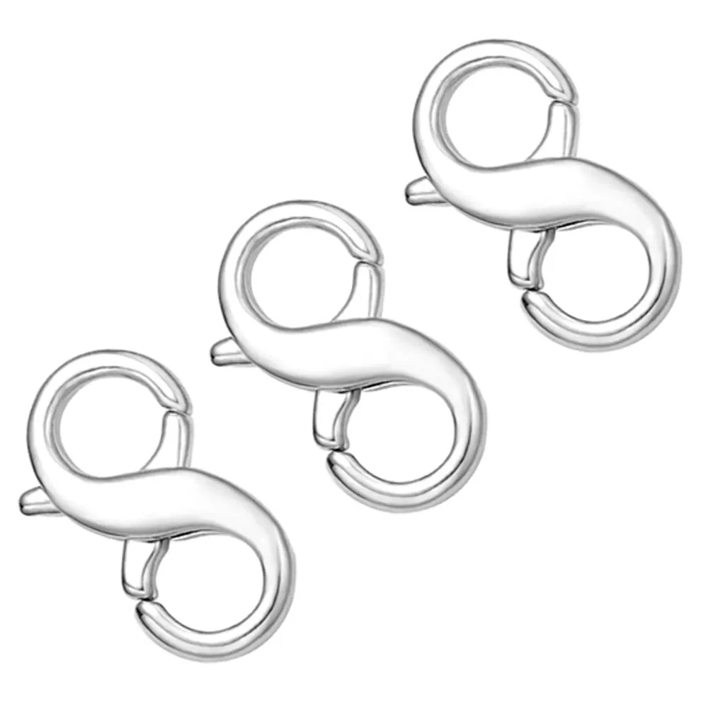 Extensor de pulsera y collar con cierre de langosta, cierres extensores de pulsera con conector de collar de plata de ley 925, cierre chapado en oro blanco