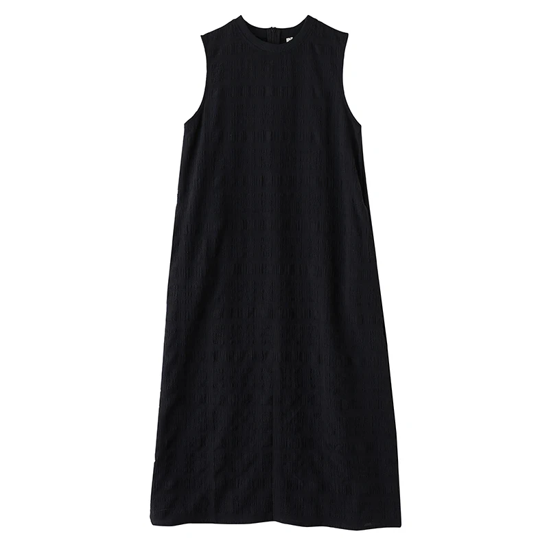 NYFS 2025 فستان نسائي صيفي جديد Vestidos رداء Ete فام Elbise فضفاض س الرقبة سترة دون أكمام فساتين طويلة