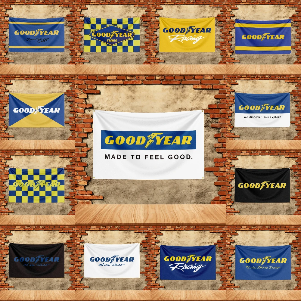 Car Parts Flag 3x5ft for Good Year Tire Fans Banner Custom any Image Garage Bedroom Living Room Dorm Wall Hanging Decor Tapestry