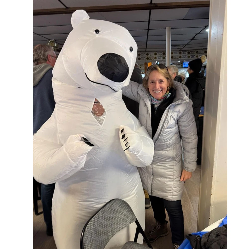 Costume d'ours polaire gonflable tendance – Stand-Up, unisexe pour adultes et adolescents, adapté à Halloween, fêtes de carnaval, noël