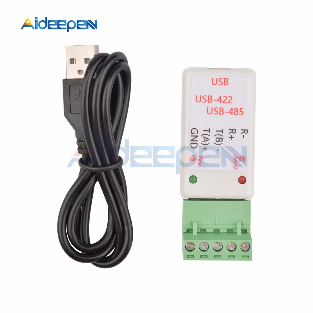 

USB to 485 / 422 RS422 / RS485 Serial Converter Adapter CH340T Chip with LED Indicator With TVS Protection