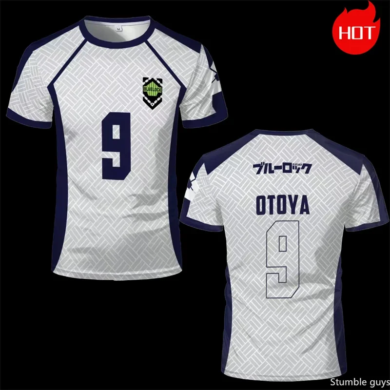 

Blue Locker Room Soccer Jersey Casual T-shirt Anime Print Boys Clothes Girls Short Sleeve Harajuku Cosplay Streetwear Tees