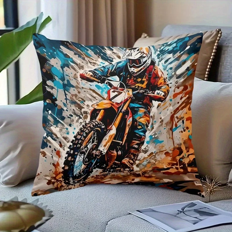 VIKAMA Fashion Bear Collar Theme Decorative Cushion Cover, Suitable for Home Living Room, Bedroom, Car, Office Decoration