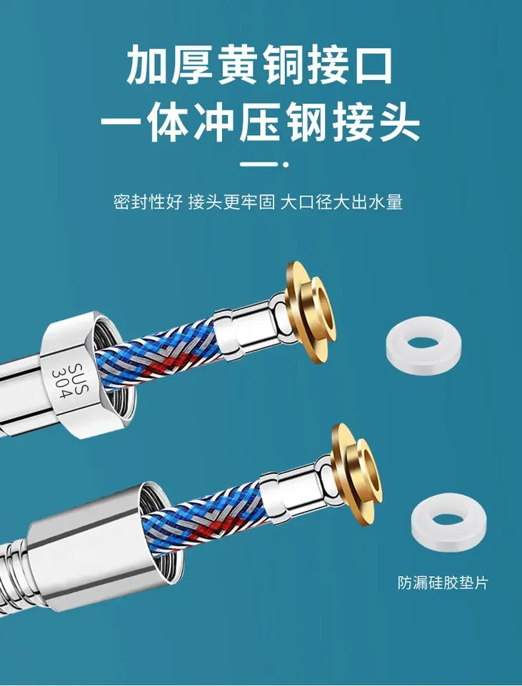Flexible Stainless Steel Braided Shower Hose for Bathroom Use Available in 1.5 Meter 2 Meter and 3 Meter Lengths Durable Corrosi