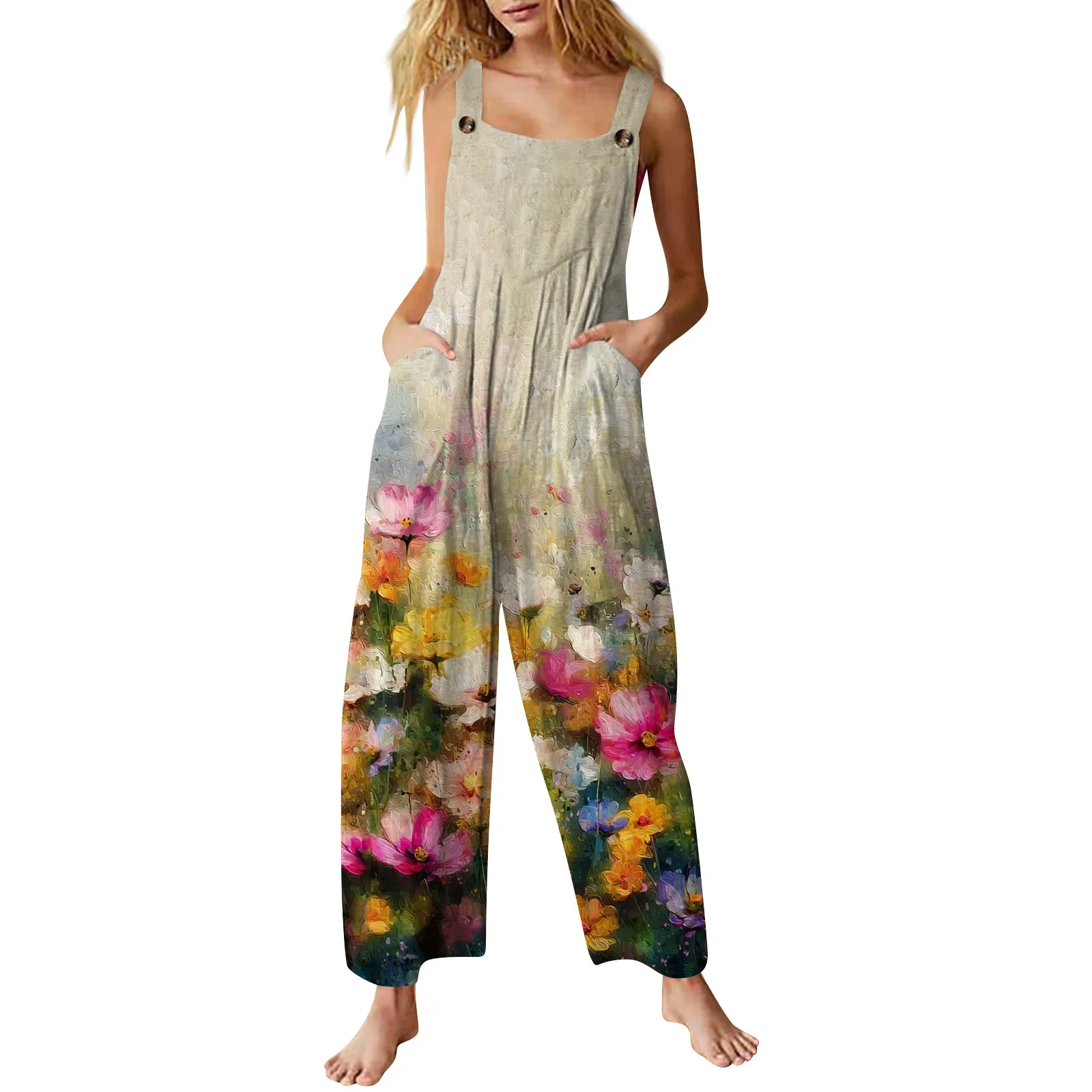

Women's Casual Jumpsuit Sleeveless Printed Cotton Jumpsuit Jumpsuits for Women Casual Women Jump Suit Womens Jumpsuit Summer Wom