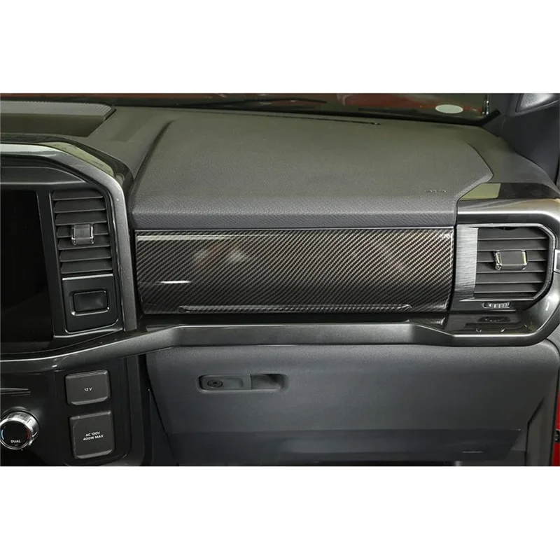 

NEW-Center Console Dashboard Co-Pilot Panel Cover Trim Decorative Accessories For Ford F150 2021-2023 Accessories - ABS Carbon F