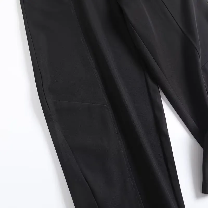 Maxdutti Minimalist And Fashionable Commuting Loose Casual Pants Women Black Lantern Type Trousers Office Ladies Pants