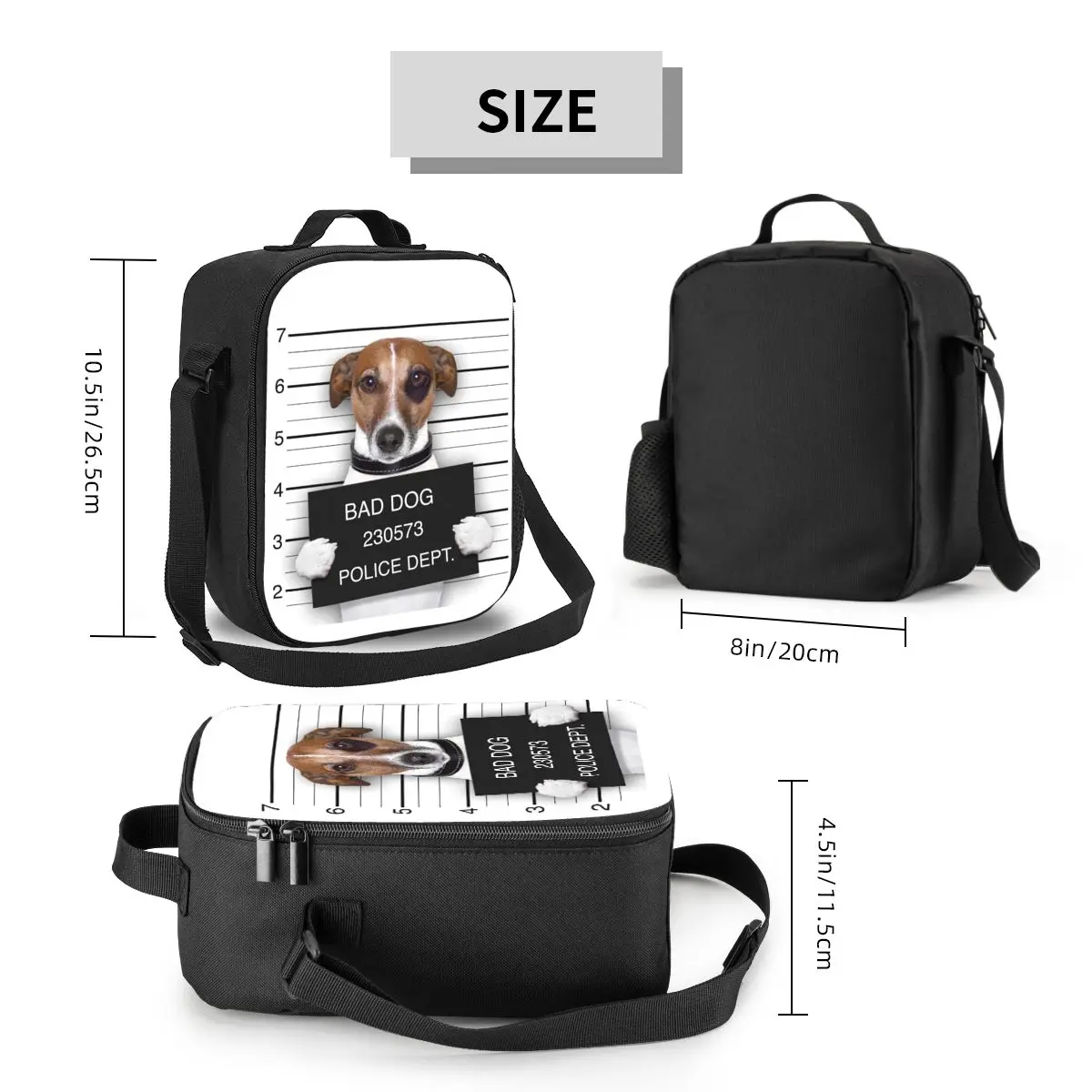 Custom Grappige Slechte Hond Jack Russell Terriër Lunchtas Mannen Vrouwen Warme Koeler Geïsoleerde Lunchbox Voor Studentenschool