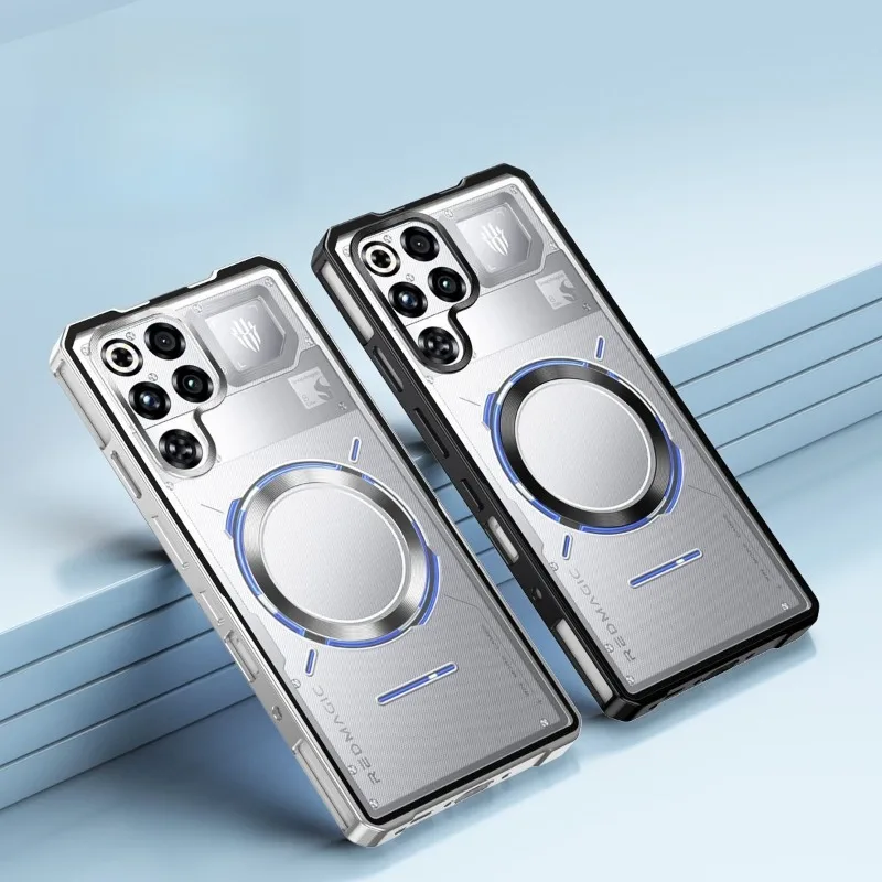 Etui do ZTE Nubia Red Magic 11 Pro Plus z magnetycznym metalowym ramką i akrylowym tyłem, odporne na wstrząsy. — zdjęcie produktu 2