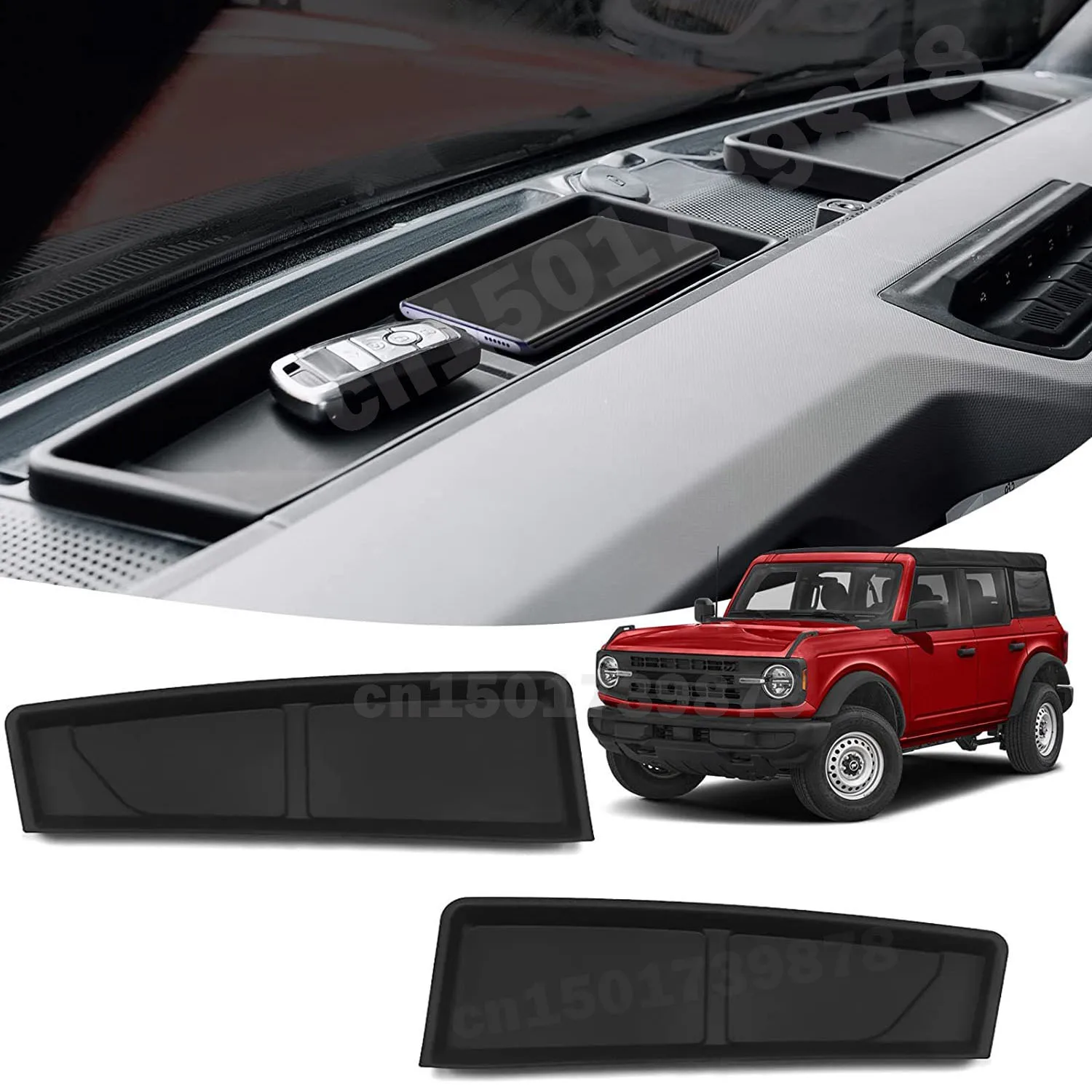 Car Dashboard Organizer Center Console Storage Box Liner Mat Tray For Ford Bronco 2/4 Door 2021 2022