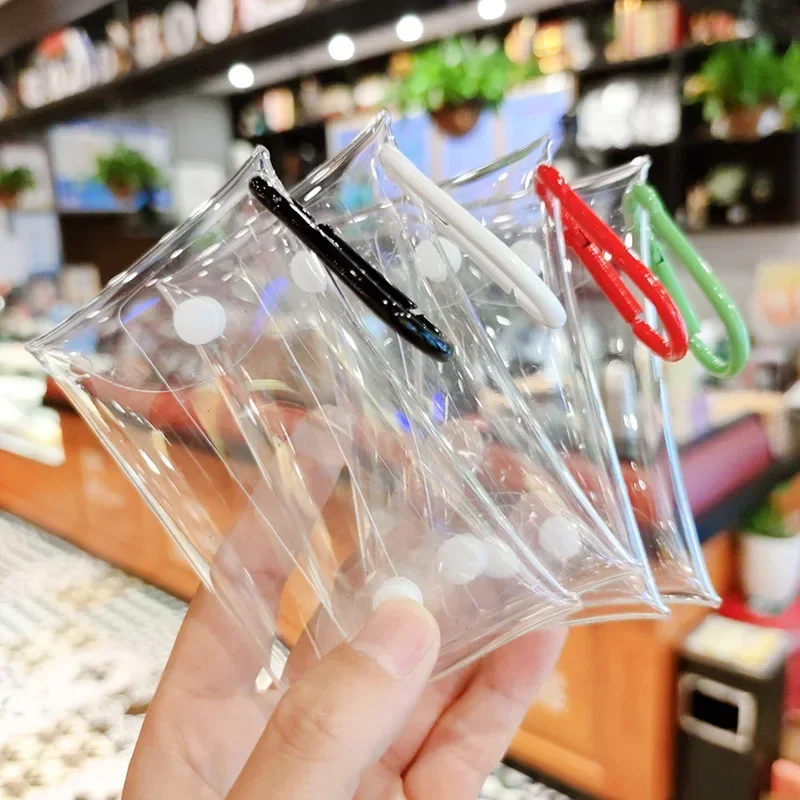 Monedero pequeño transparente de PVC para mujer y niña, Mini monederos femeninos, bolsas de almacenamiento de monedas para auriculares, lápiz labial