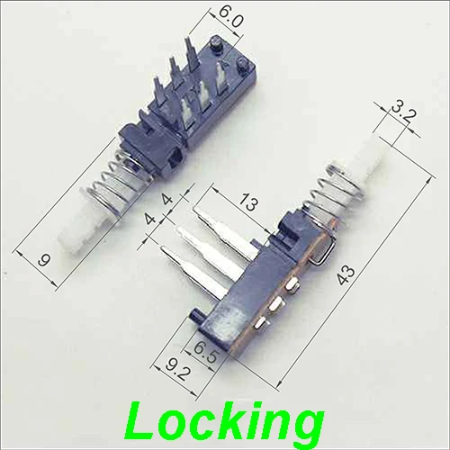 5PCS Spring Switch Latching Switch Plastic Self-Locking Switch Push Button Switch 6Pin DIP PS-003