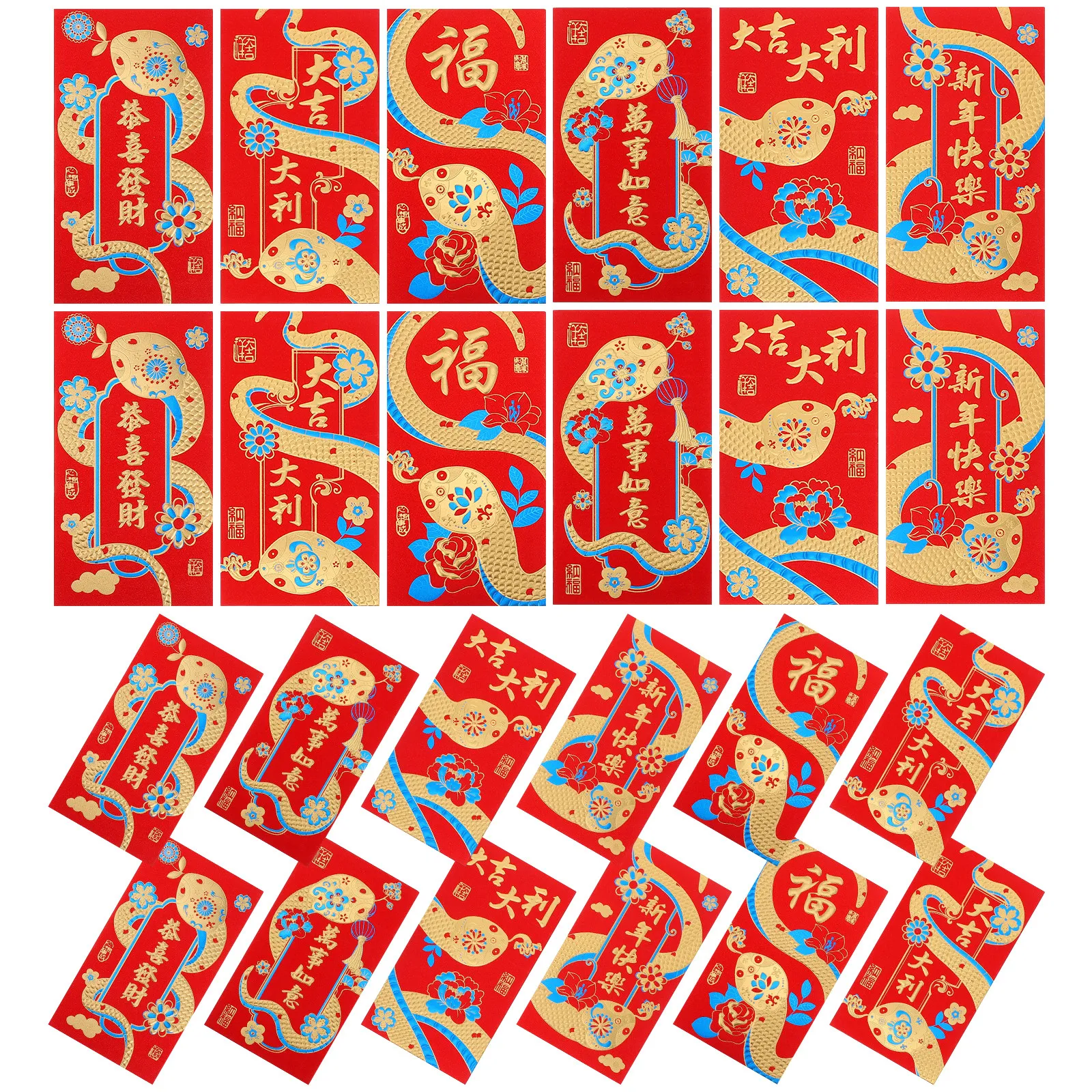 

30 шт. красных конвертов на Новый год, конверты для денег на Год Змеи, декоративные держатели для денег, красные пакеты для лунной свадьбы