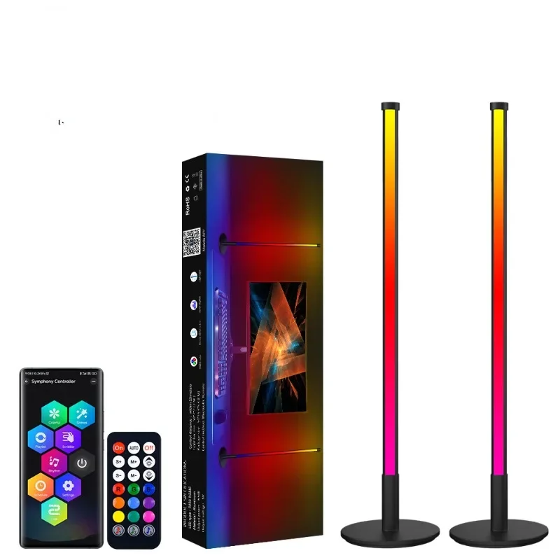 

New USB Bluetooth APP Infrared Remote Control Dual RGB Pickup Light 3d LED Gaming Atmosphere Light Sound Control Light